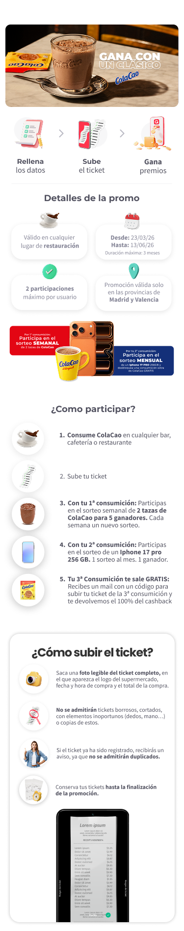 Mobile Colacao sorteo